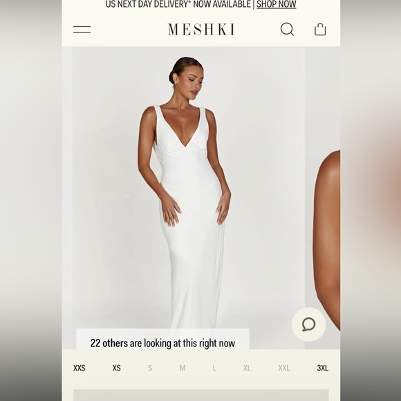 Meshki Dresses & Skirts - Meshki White V-Neck Maxi Gown